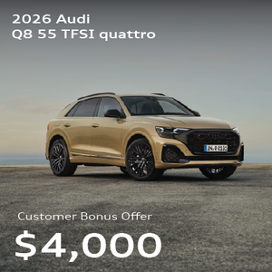 front facing Audi Q8 parked